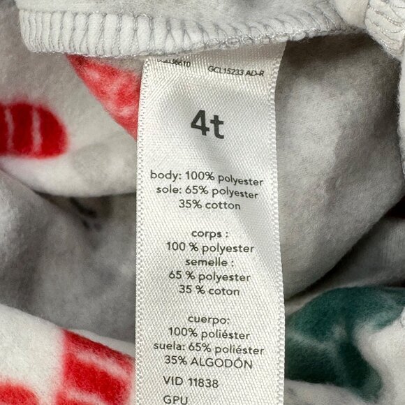 Carter's Child's Sz 4T Footed Christmas Sleeper Gray Polar Bears And Trees NWOT - Picture 5 of 16